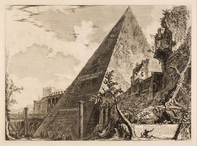 Lot 52 - Piranesi (Giovanni Battista, 1720-1778). Pyramide di C. Cestio, 1756