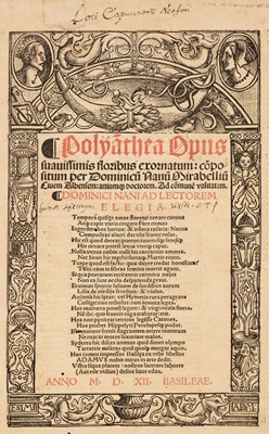 Lot 168 - Nannus (Dominicus). Polyanthea. Opus suauissimis floribus exornatum, Basel, 1512