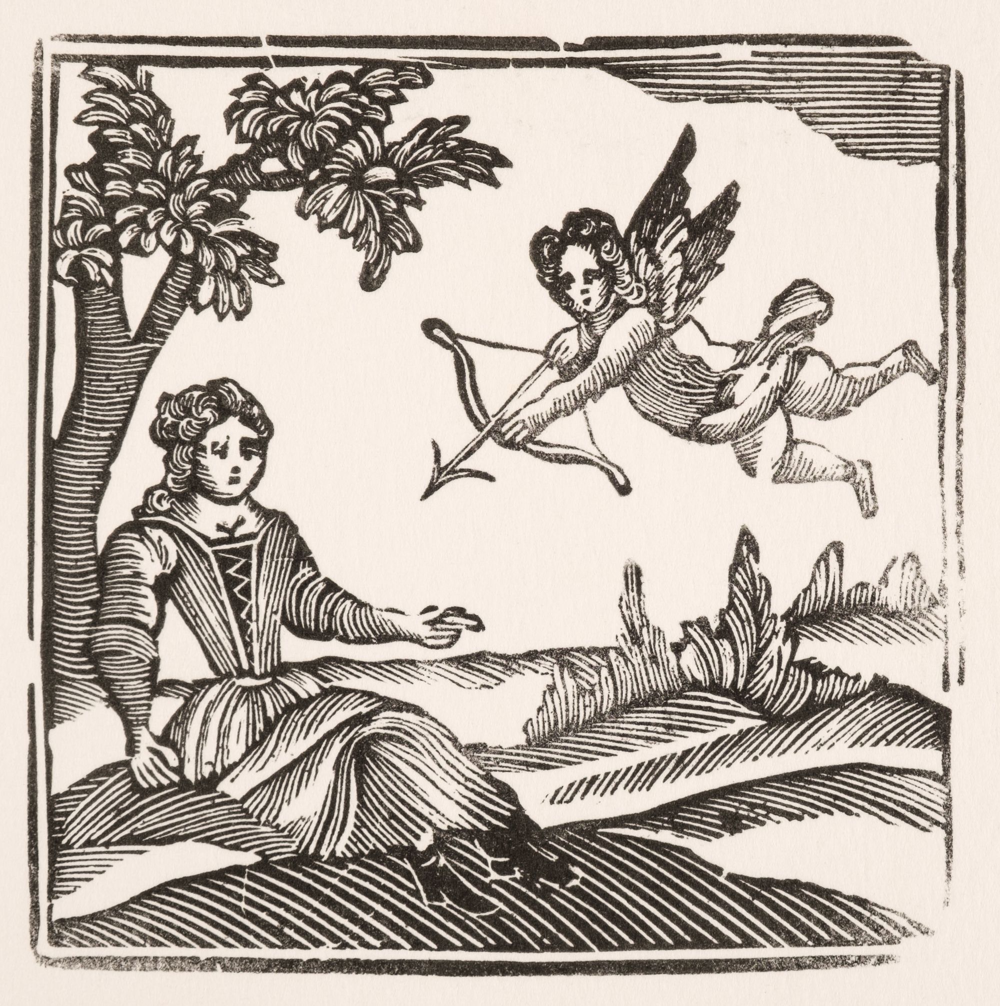 Lot 152 - Valentine Block. Cupid shooting an arrow,