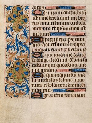 Lot 155 - Book of Hours. A single vellum leaf from an illuminated Latin Book of Hours, Paris(?), c. 1420