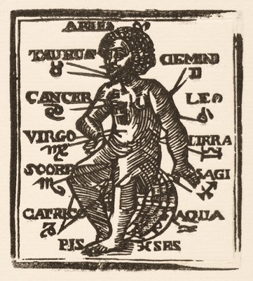 Lot 151 - English School. Zodiac Man, circa 1640