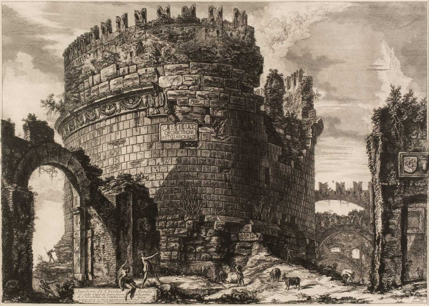 Lot 24 - Piranesi (Giovanni Battista, 1720-1778). Sepolcro di Cecilia Metella, 1762