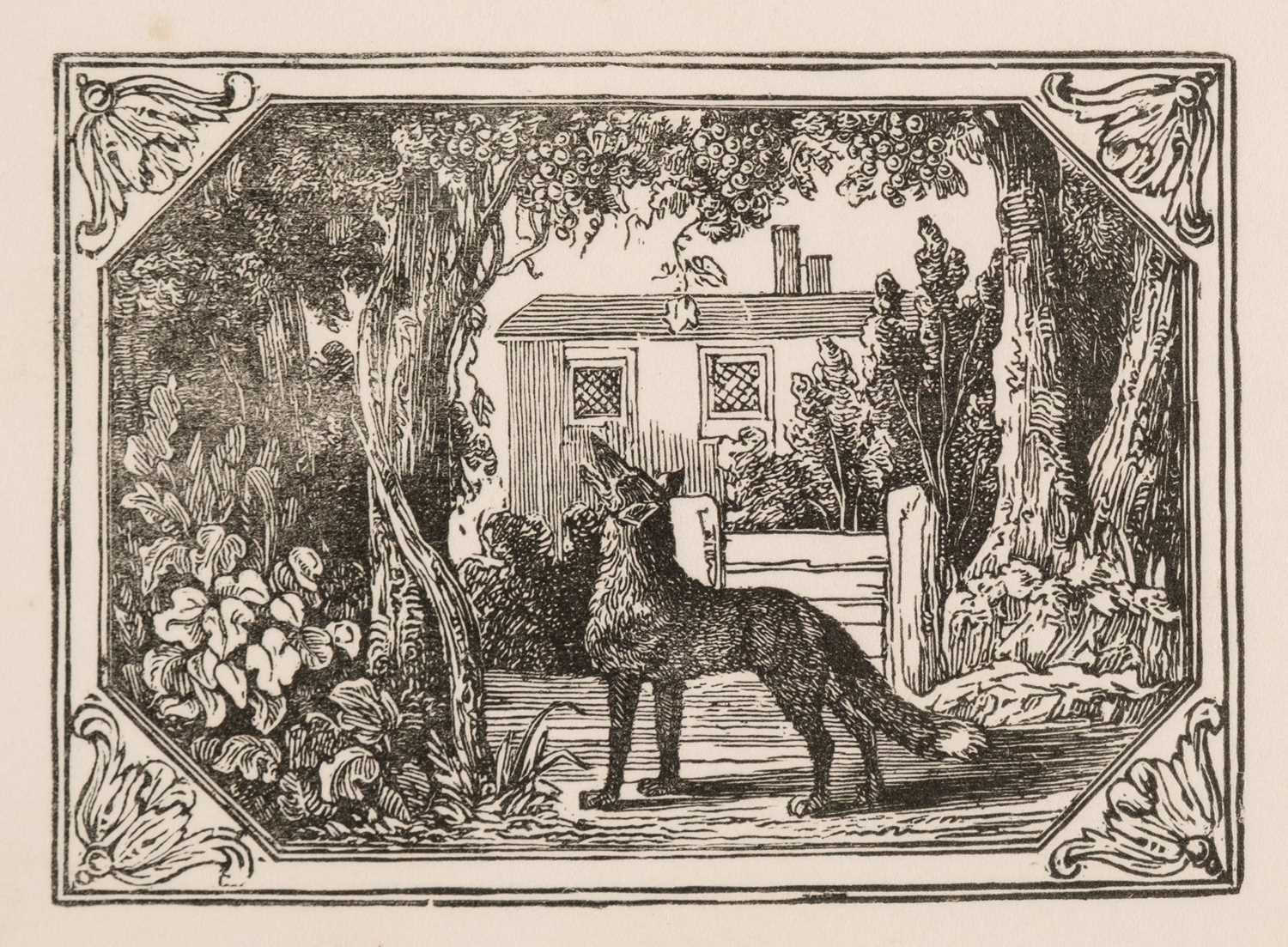 Lot 148 - School of Thomas Bewick (1753-1828). The Fox and The Grapes, circa 1820, original printing woodblock
