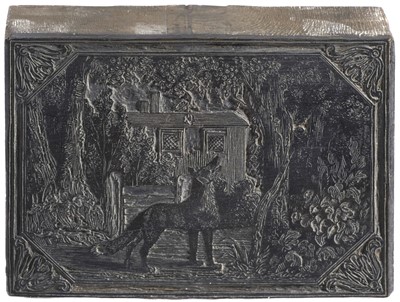Lot 148 - School of Thomas Bewick (1753-1828). The Fox and The Grapes, circa 1820, original printing woodblock