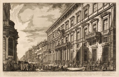 Lot 48 - Piranesi (Giovanni Battista, 1720-1778). Veduta, nella Via del Corso..., 1752