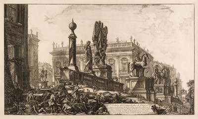 Lot 54 - Piranesi (Giovanni Battista, 1720-1778). Veduta del Campidoglio di fianco, 1757