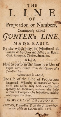 Lot 350 - Leybourn (William). The Line of Proportion or Numbers, commonly called Gunter's line made easie