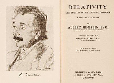 Lot 343 - Einstein (Albert). Relativity, 1st edition in English, Methuen, 1920