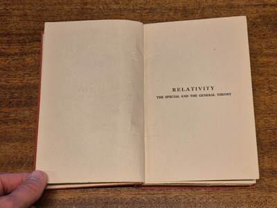Lot 343 - Einstein (Albert). Relativity, 1st edition in English, Methuen, 1920