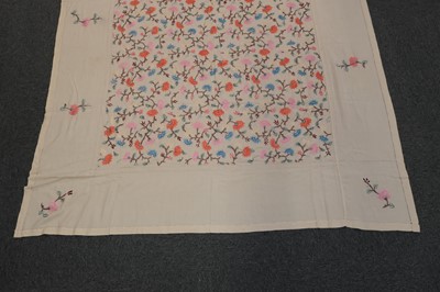 Lot 538 - Embroidered Bedcovers. A pair of embroidered coverlets, early 20th century