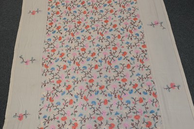 Lot 538 - Embroidered Bedcovers. A pair of embroidered coverlets, early 20th century