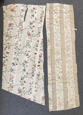 Lot 523 - Chinese. Five panels of painted silk brocade from a court dress, circa 1750, & others similar