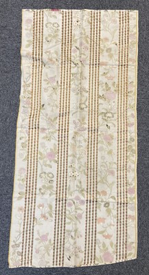 Lot 523 - Chinese. Five panels of painted silk brocade from a court dress, circa 1750, & others similar