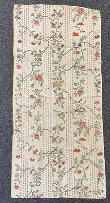 Lot 523 - Chinese. Five panels of painted silk brocade from a court dress, circa 1750, & others similar
