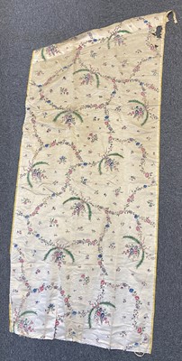 Lot 523 - Chinese. Five panels of painted silk brocade from a court dress, circa 1750, & others similar