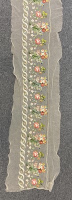 Lot 544 - Embroideries. Four portions of metalwork embroidery from a Regency robe, & an embroidered border