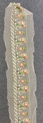 Lot 544 - Embroideries. Four portions of metalwork embroidery from a Regency robe, & an embroidered border