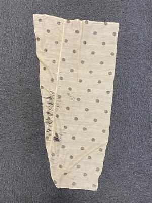 Lot 544 - Embroideries. Four portions of metalwork embroidery from a Regency robe, & an embroidered border