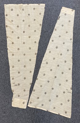 Lot 544 - Embroideries. Four portions of metalwork embroidery from a Regency robe, & an embroidered border