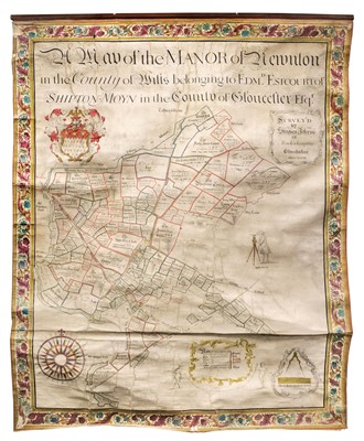 Lot 68 - Estate Plan. A Map of the Manor of Newnton in the County of Wilts..., 1748