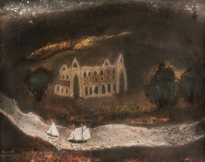 Lot 310 - Cartwright (Richard, 1951 -). Sailing Past the Abbey, pastel on paper