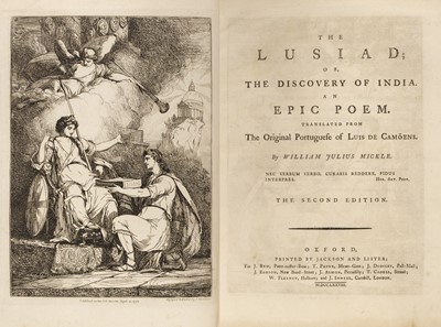 Lot 284 - Mickle (William Julius, editor and translator). The Lusiad; or, The Discovery of India...