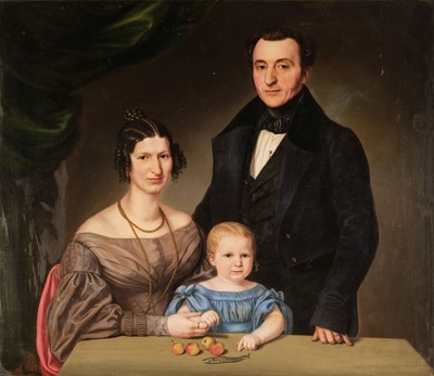 Lot 119 - English School. Family Portrait, circa 1830s, oil on canvas