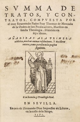 Lot 282 - Mercado (Tomás de). Summa de tratos y contratos, 2nd edition...