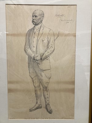 Lot 67 - Nightingale (Basil, 1864-1940). Field Marshal Lord Roberts, 1900, pencil drawing on paper