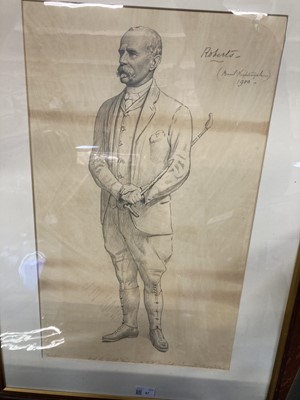 Lot 67 - Nightingale (Basil, 1864-1940). Field Marshal Lord Roberts, 1900, pencil drawing on paper