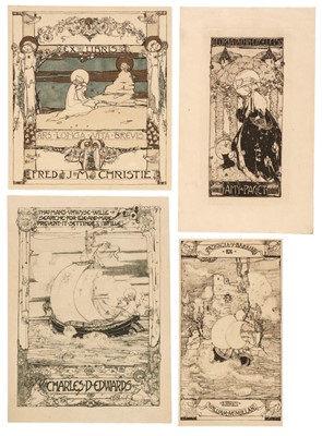 Lot 387 - King (Jessie Marion, 1875-1949). A group of 4 ex libris bookplates