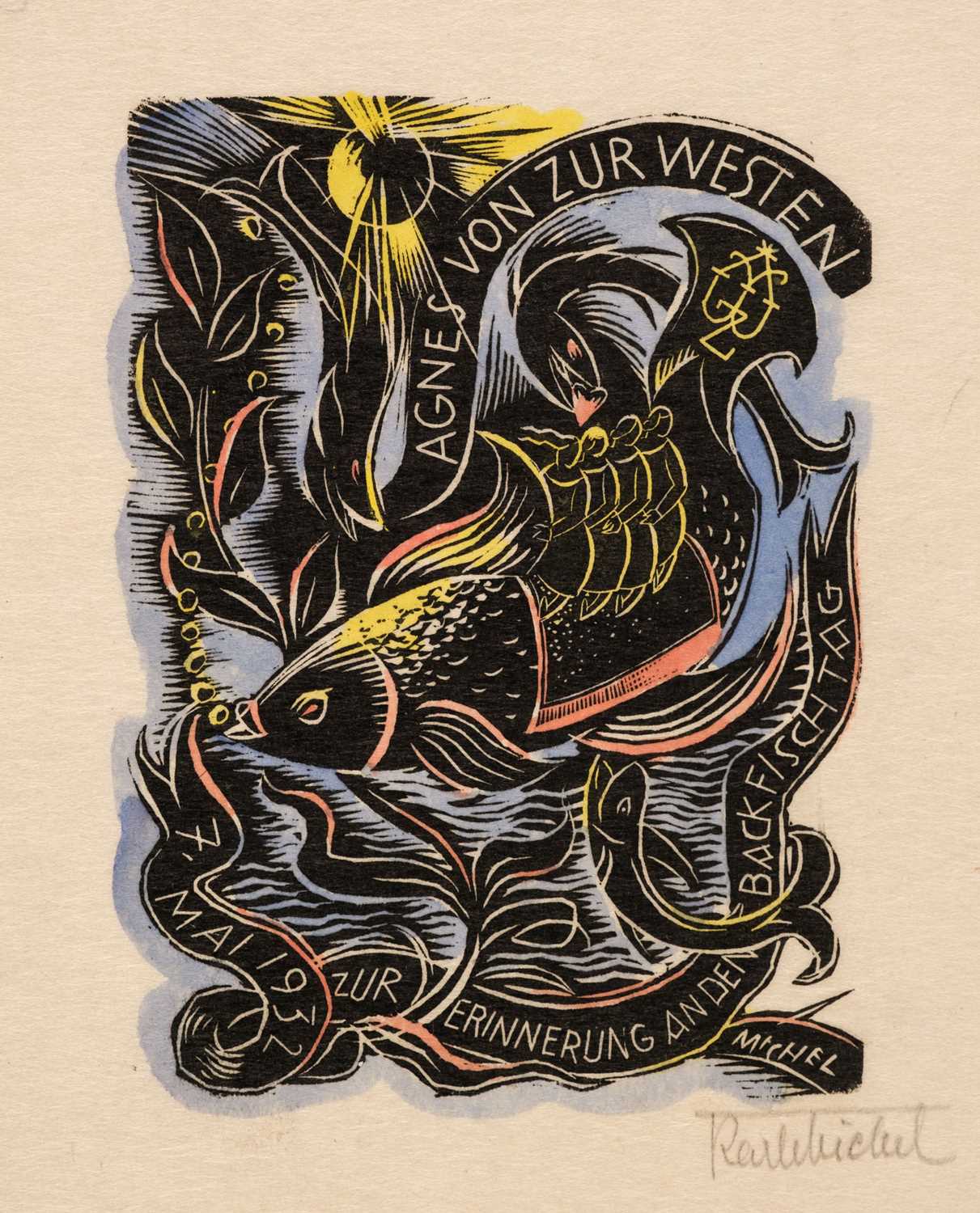 Lot 393 - Michel (Karl, 1885-1984). A collection of 99 ex-libris for Dr Hans Sachs, Hans u Marie Sachs
