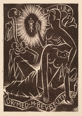Lot 393 - Michel (Karl, 1885-1984). A collection of 99 ex-libris for Dr Hans Sachs, Hans u Marie Sachs