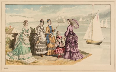 Lot 111 - Fashion & Costume. Fourteen Watercolour and Engraved Plates, late 19th-century