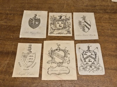 Lot 370 - British Armorial Bookplates. A collection of 70 engraved bookplates of British nobility and gentry, mostly 18th century