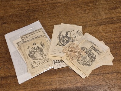 Lot 370 - British Armorial Bookplates. A collection of 70 engraved bookplates of British nobility and gentry, mostly 18th century