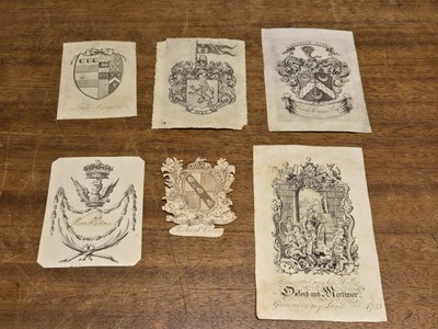 Lot 370 - British Armorial Bookplates. A collection of 70 engraved bookplates of British nobility and gentry, mostly 18th century