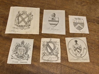 Lot 370 - British Armorial Bookplates. A collection of 70 engraved bookplates of British nobility and gentry, mostly 18th century