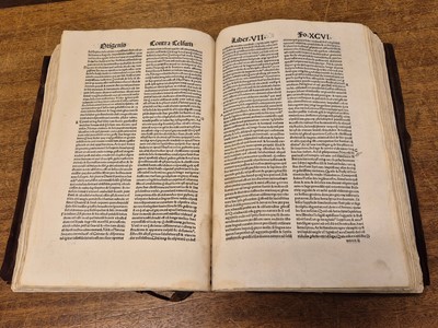 Lot 169 - Origenes (Adamantius). [Opera, volume 4 only (of 4), Paris: Guilielmo Paruo & Jo. Badius Ascensius, 1512]