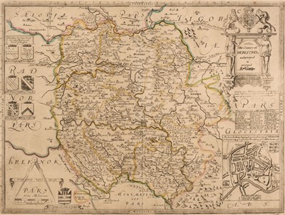 Lot 183 - Herefordshire. Saxton (C & Lea P.), The County of Hereford Resurveyed & Enlarged, circa 1720