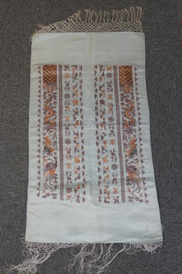 Lot 518 - Chinese. A collection of embroidered silk items, 19th-early 20th century
