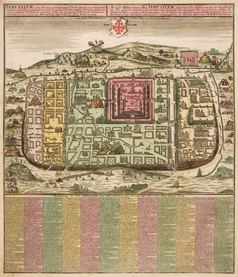 Lot 198 - Jerusalem. Seutter (M.), Jerusalem, cum Suburbiis, Prout Tempore Christi Floruit..., circa 1740