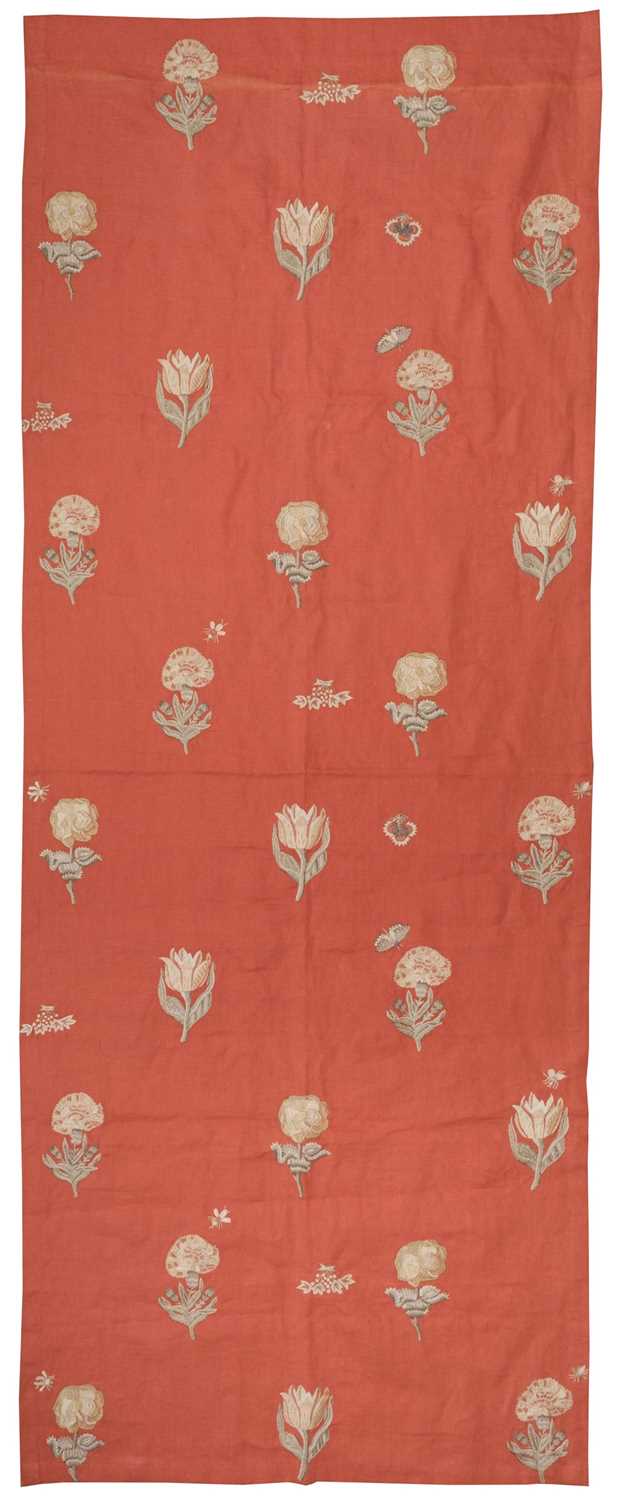 Lot 539 - Embroidered Panel. A hand-embroidered linen panel, Chelsea Textiles, late 20th century