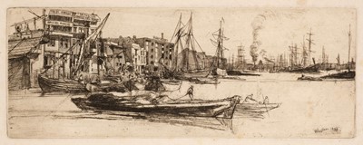 Lot 352 - Whistler (James Abbott McNeill, 1834-1903). Thames Warehouses, 1859