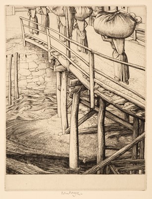 Lot 385 - Austin (Robert Sargent, 1895-1973). The Wooden Bridge, Sottocastello, 1929