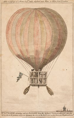 Lot 241 - Ballooning. Wilkinson (R. publisher), Mr Lunardi ascending with the Balloon..., 1784