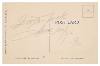 Lot 92 - Wayne (John, 1907-1979). Autograph Postcard Signed, 'John Wayne', 1970...