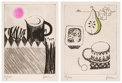 Lot 499 - Fedden (Mary, 1915-2012). Stone, Jug and Sun, & Cup and Pear, circa 1995