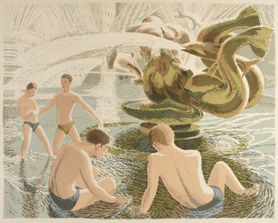 Lot 72 - Tarr (James Cresser, 1905-1996). Bathers in the Fountain, & The Farmer, circa 1950