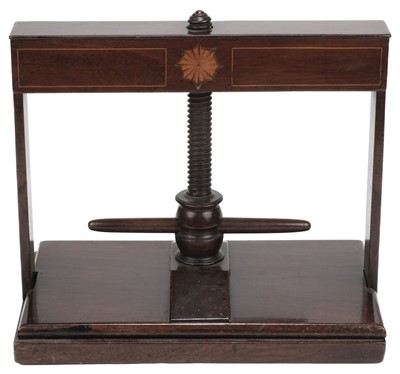 Lot 311 - Book press. A finely constructed small-scale hardwood book press, late 19th/ early 20th-century